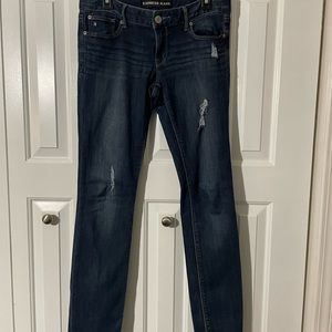 Women’s Express Distressed Skinny Low Rise Blue Jeans-Stella-Size 6R